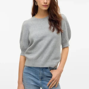 Jersey Doffy con cuello redondo - Gris claro melange