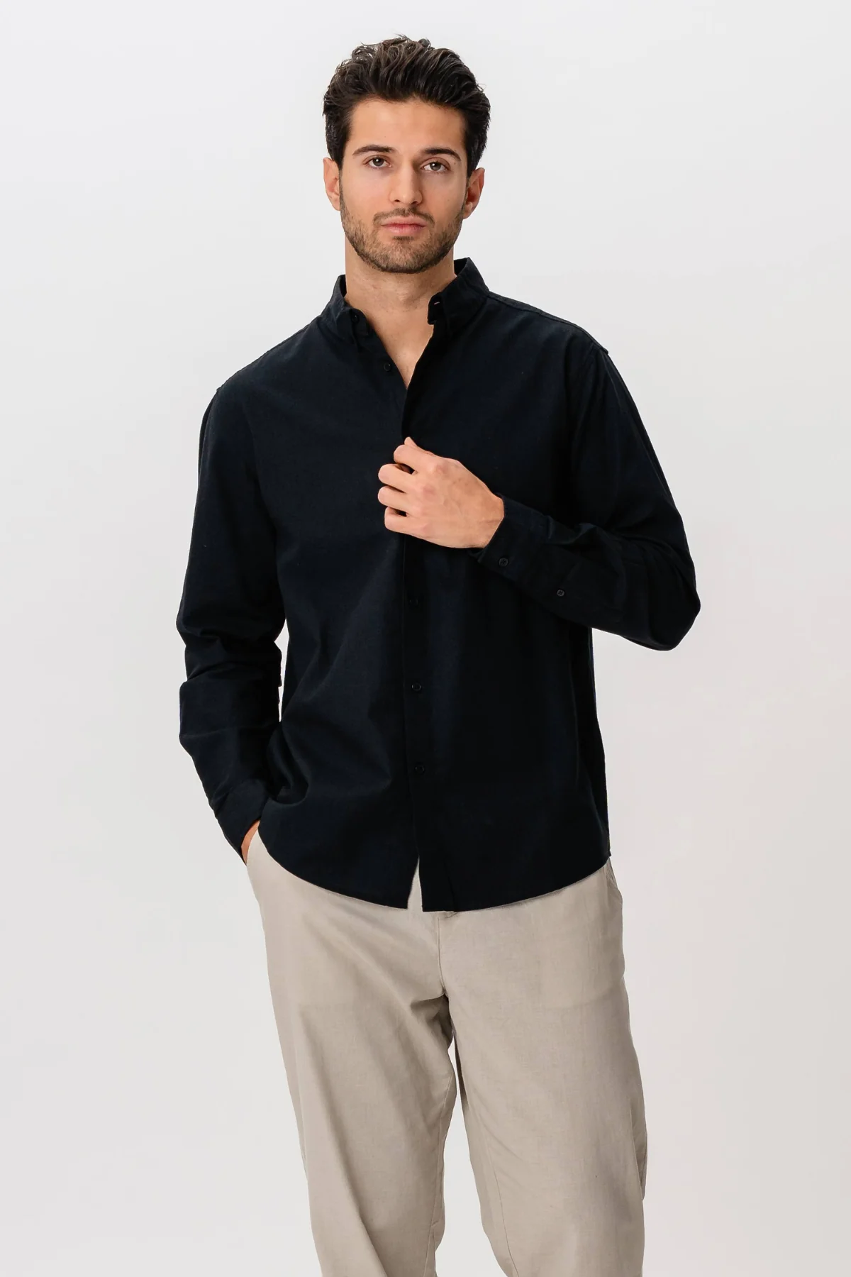 Camisa de lino - Negro