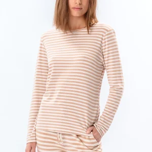 Rayas Manga Larga Slim Fit - Beige