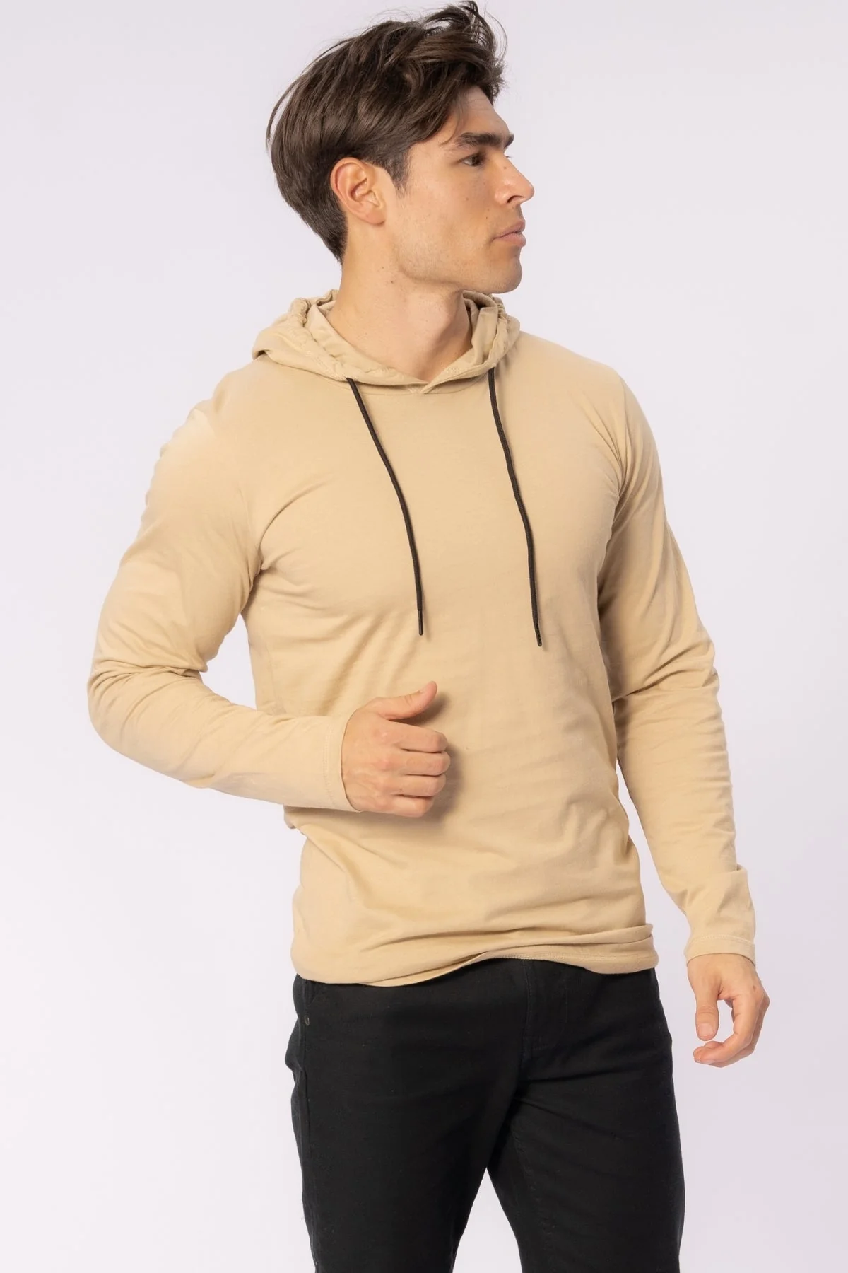 Sudadera con capucha ligera - caqui - Imagen 3