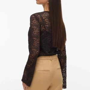 Kanya O -Neck Short Top - Chocolate Torte