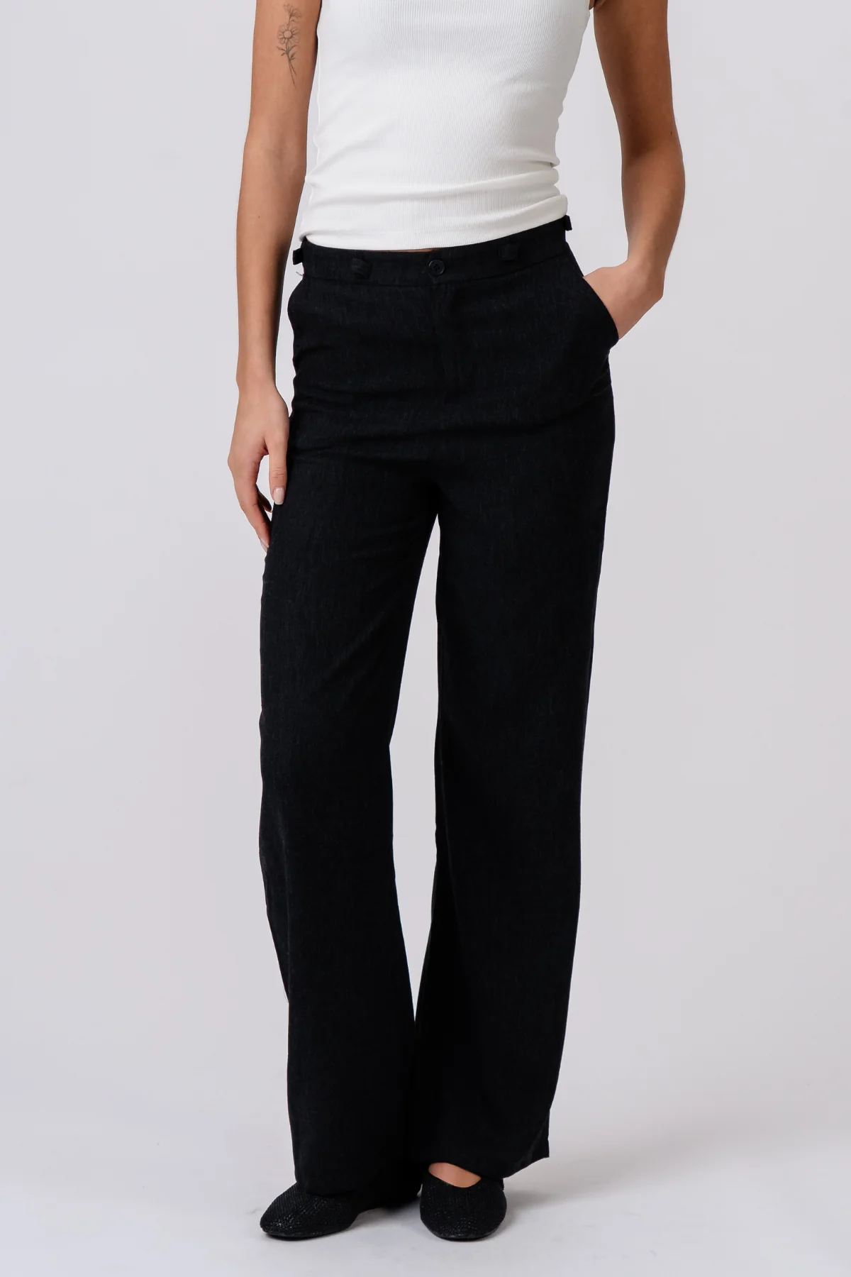 Aya suelta Pants - Negro