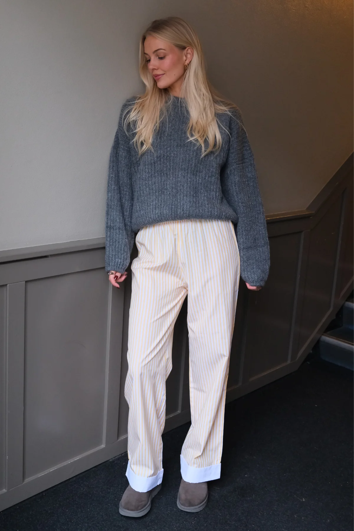 Layla rayado Pants - Amarillo - Imagen 3