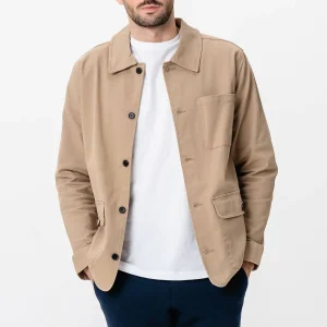 Chaqueta de camisa de sarga - arena oscura