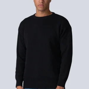 Suéter de punto de la tripulación - negro