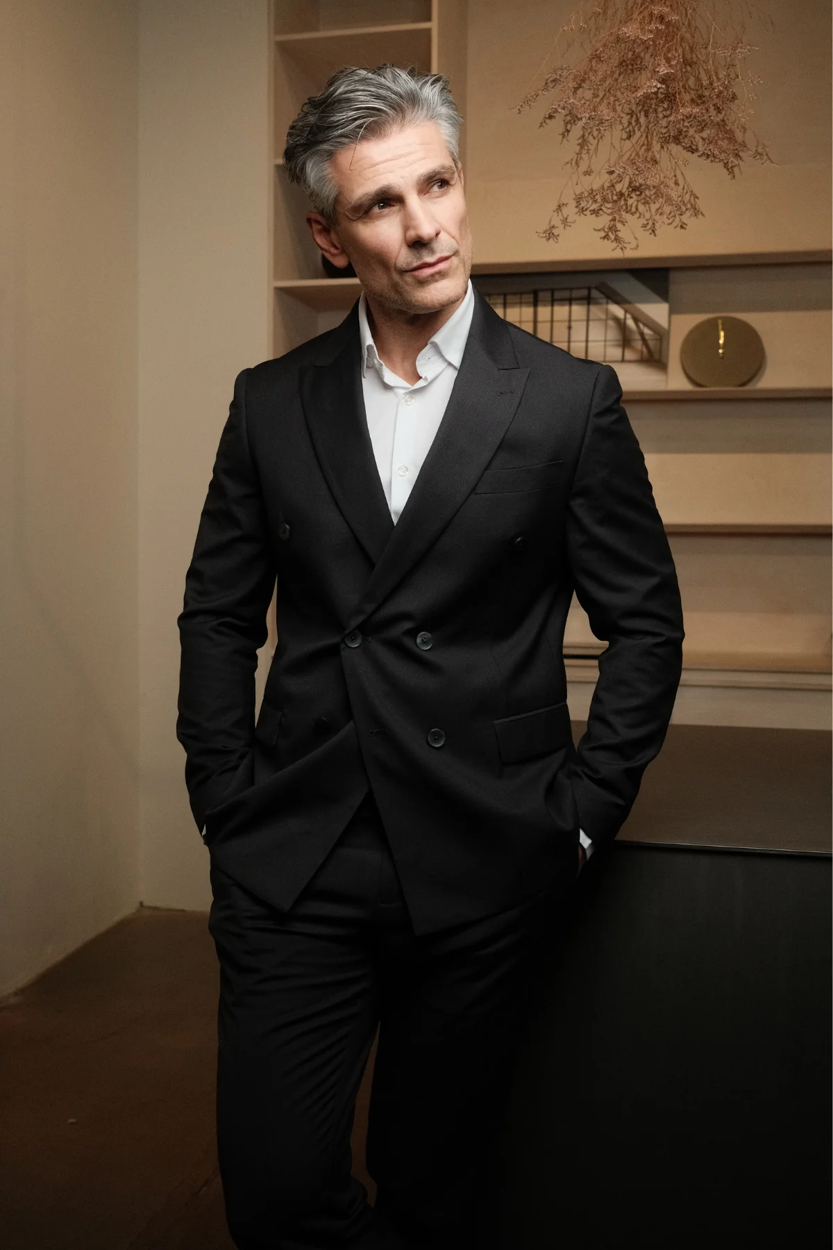 Premium Blazer de doble pecho - Negro - Imagen 4