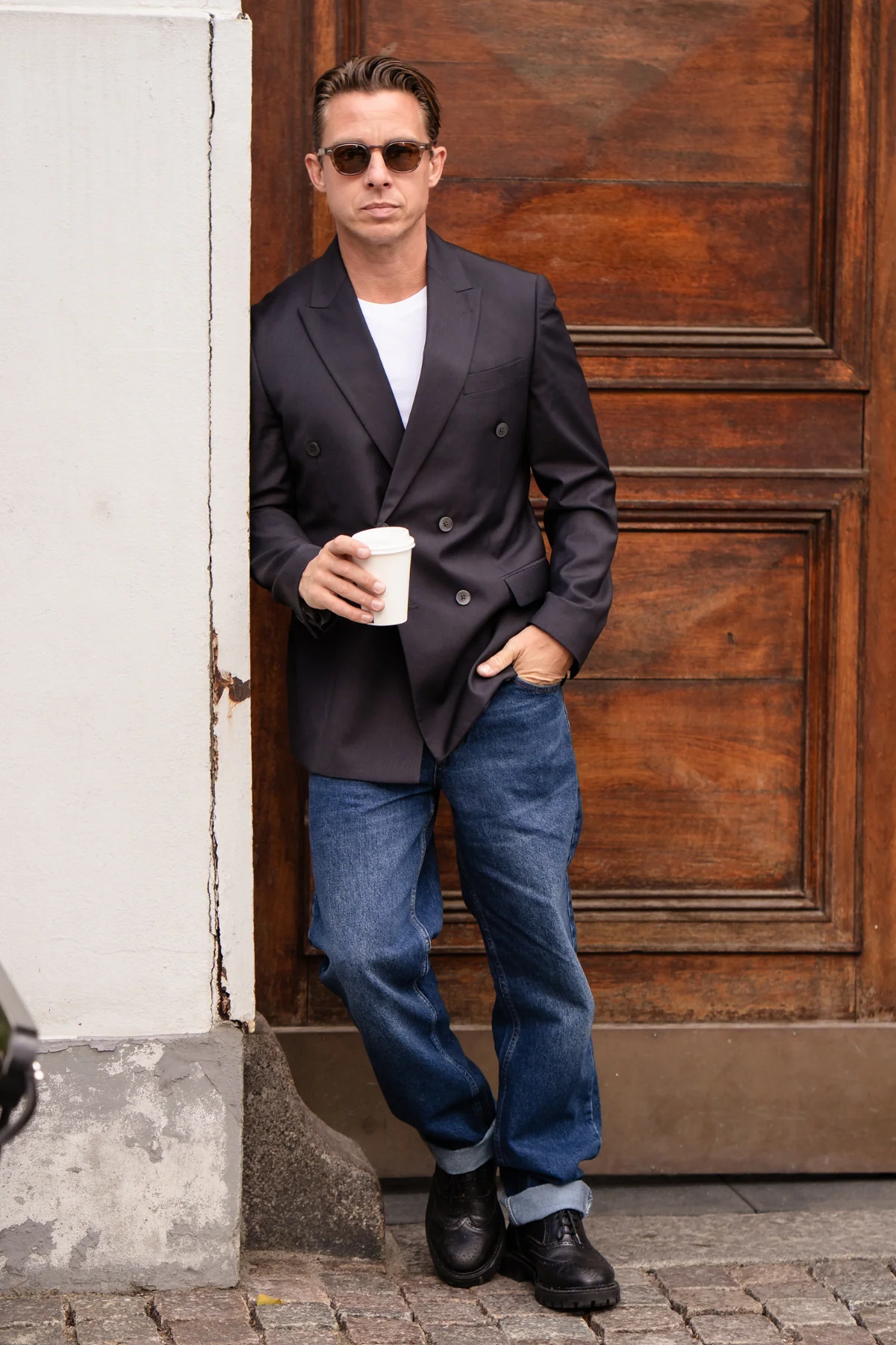 Premium Blazer de doble pecho - Negro - Imagen 7