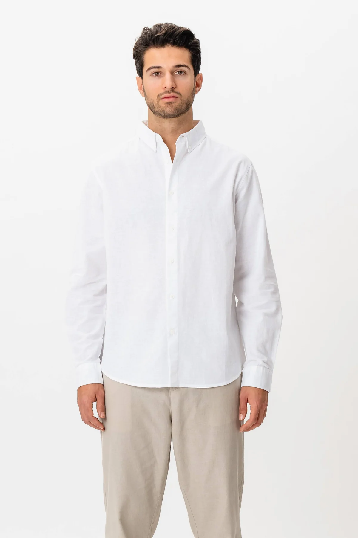 Camisa de lino - blanco - Imagen 7