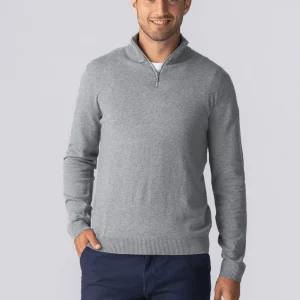 Jersey Media Cremallera - Gris Melange