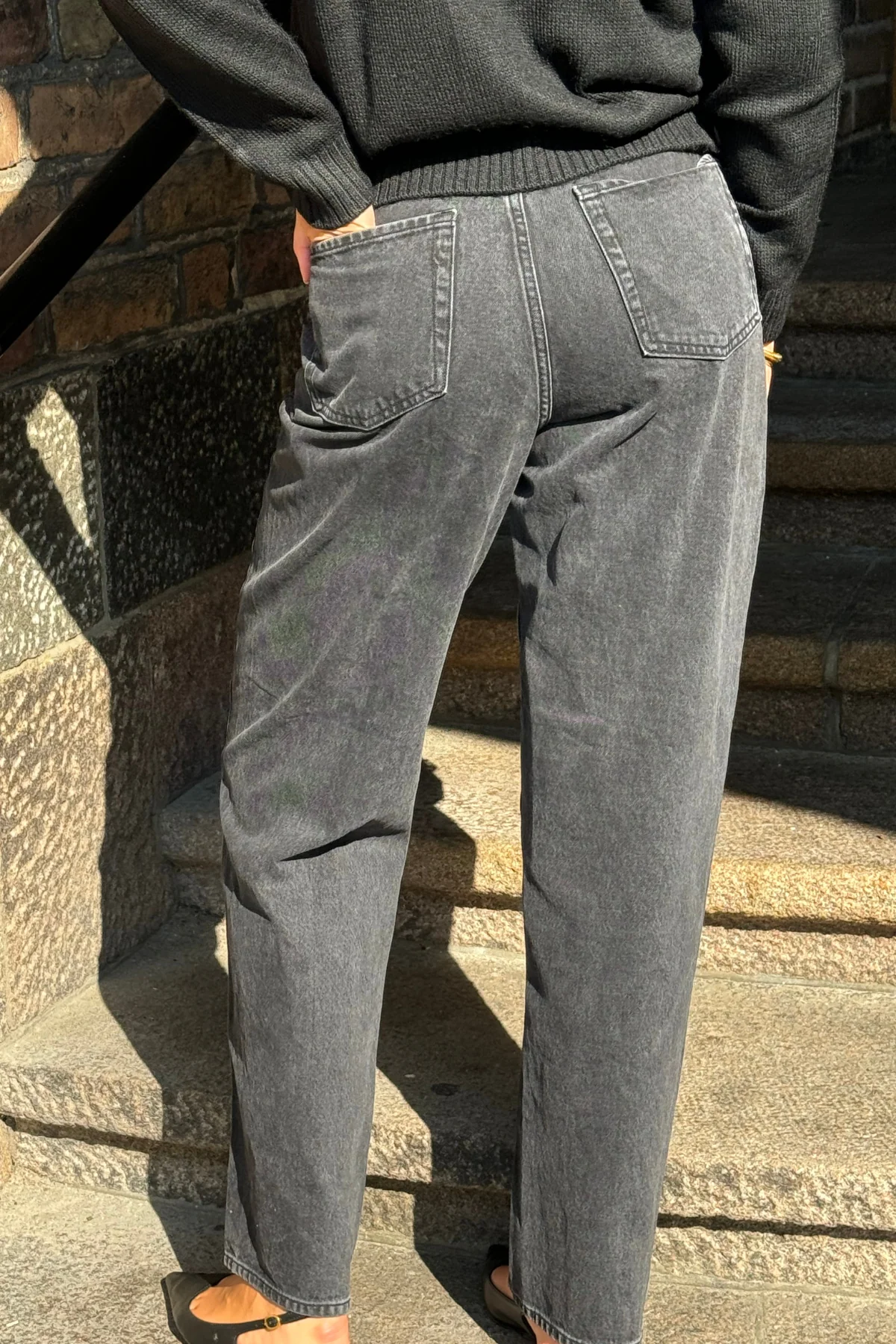 El rendimiento original de los jeans sueltos - mezclilla negra lavada - Imagen 4