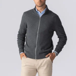 Chaqueta de punto con cremallera - Charcoal Melange