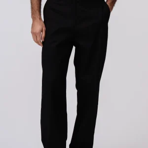 Chinos rectos de algodón - Negro
