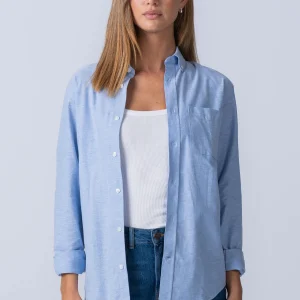 Boyfriend Oxford Shirt - Azul claro