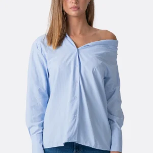 Serena Oversized Camisa - Azul claro