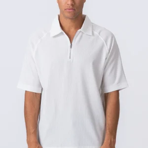 Enzo Manga corta Half Zip - White