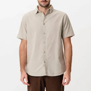 Camisa de lino de manga corta - arena
