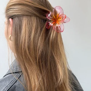 Centralo para el cabello de la flor - rosa/naranja