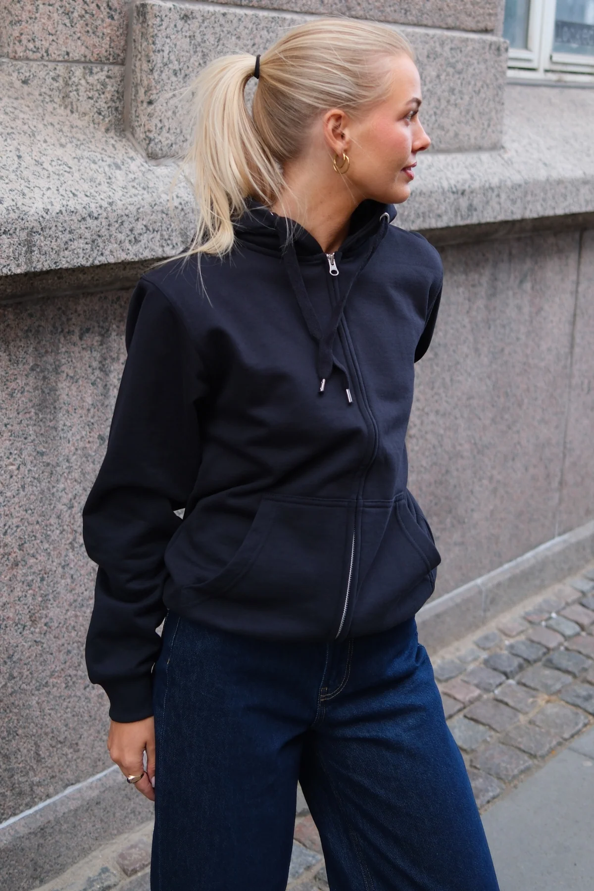Basic Sudadera con capucha zip - marina oscura - Imagen 4