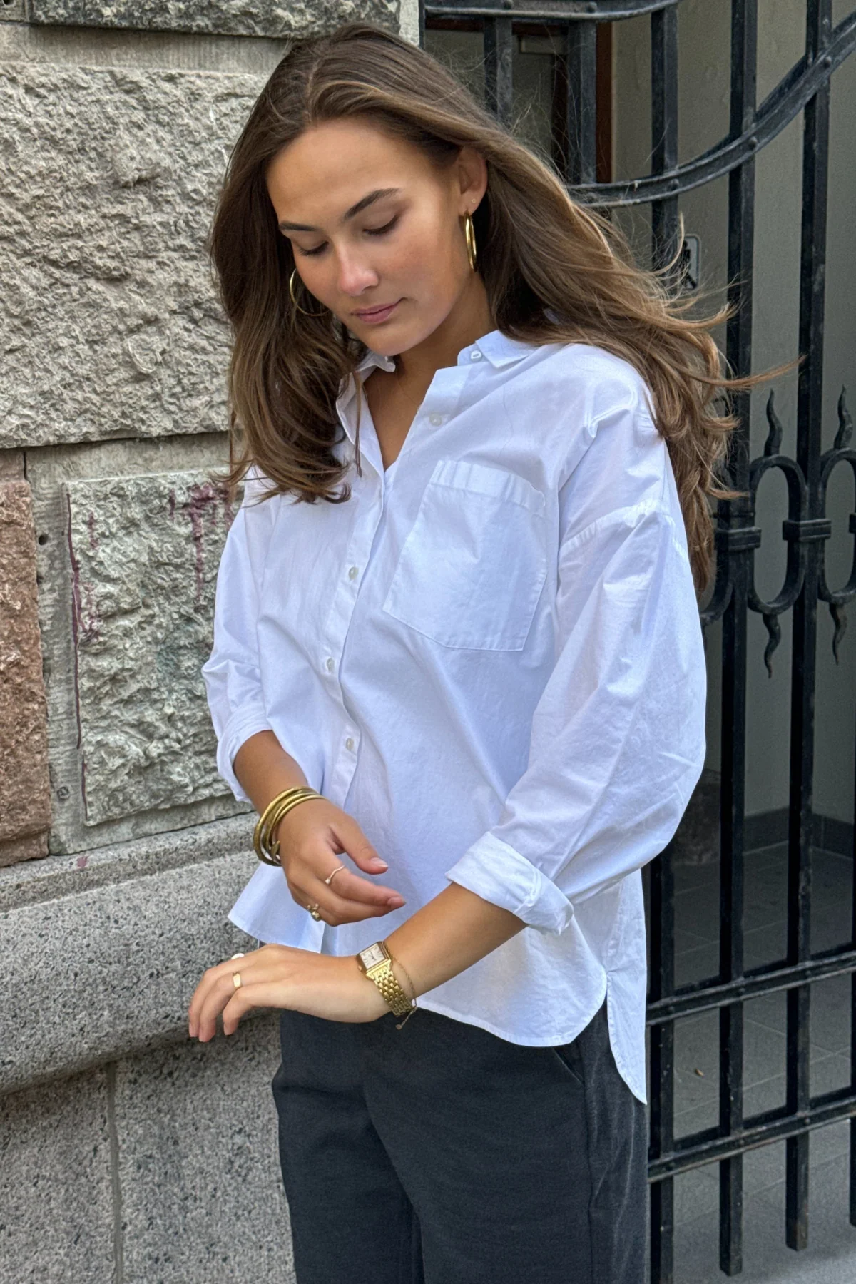 Camisa relajada - blanco - Imagen 4