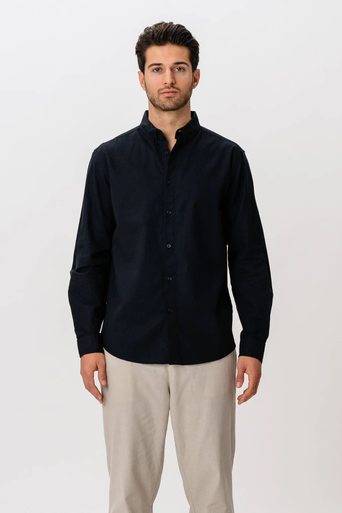 Camisa de lino - Negro - Imagen 7
