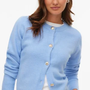 Cárdigan corto con botones Fiona - Brunnera Blue Melange