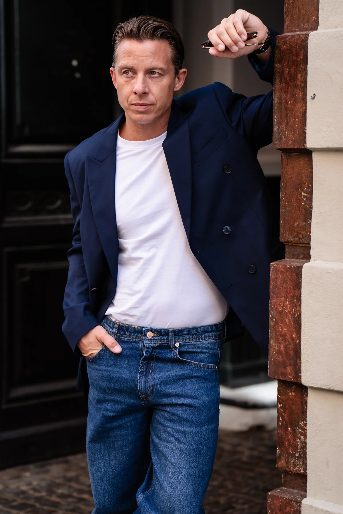 Premium Blazer de doble pecho - Marina - Imagen 3