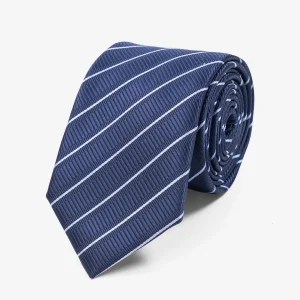 Corbata - rayas azul marino/blanca