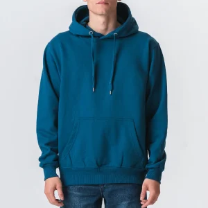 Sudadera con capucha básica - Azul de gasolina