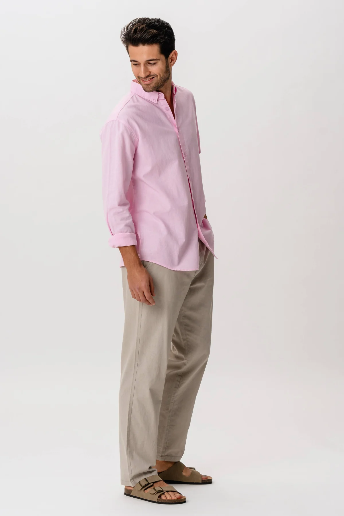 Camisa de Lino - Rojo Claro - Imagen 4