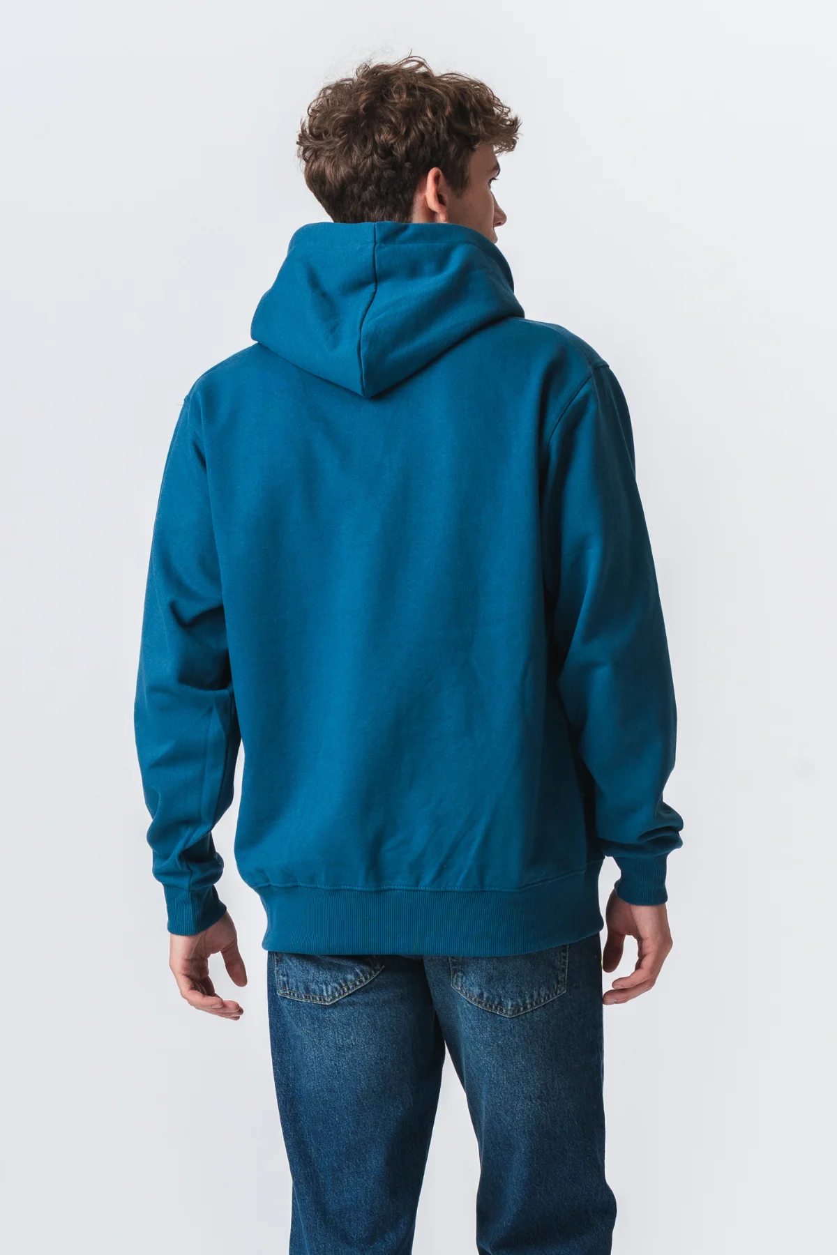 Sudadera con capucha básica - Azul de gasolina - Imagen 3