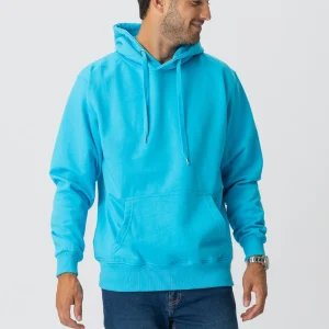 Sudadera con capucha básica - azul turquesa