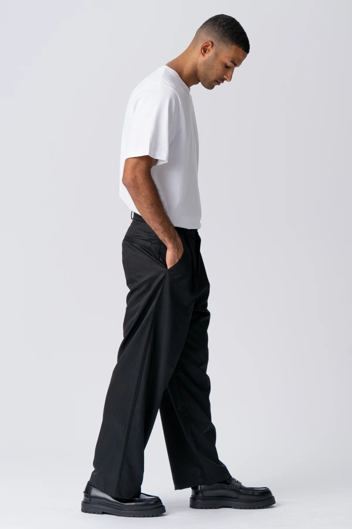 Traje ancho plisado Pants - Negro - Imagen 3