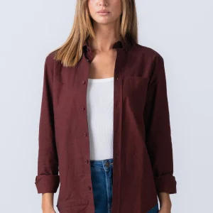 Boyfriend Oxford Shirt - Borgoña