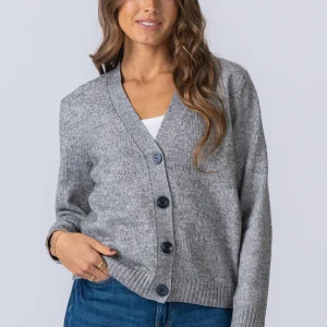 Cárdigan tejido - Melange gris claro