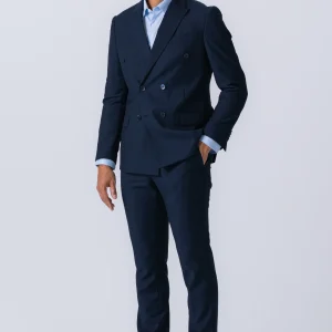 Premium Traje cruzado (azul marino)