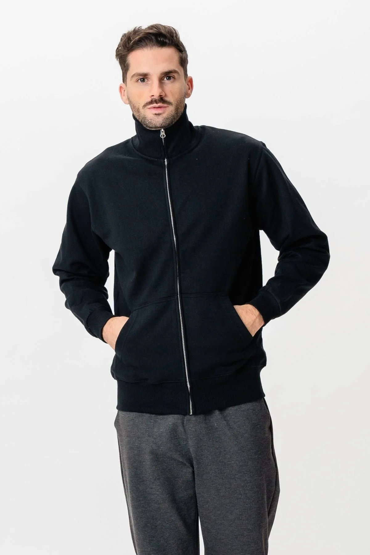 Sudadera con cremallera - negro