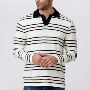 Polo de manga larga a rayas - Crudo