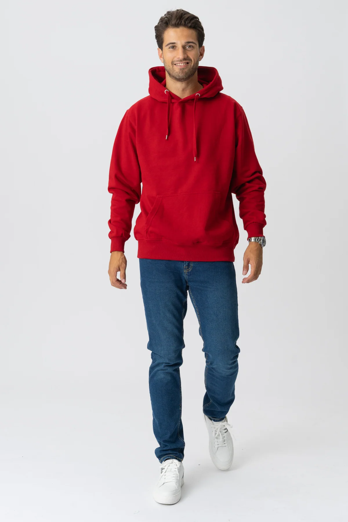 Sudadera con capucha básica - rojo - Imagen 3