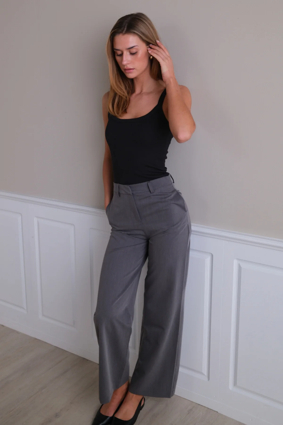 rosalía ancho Pants - Gris - Imagen 3