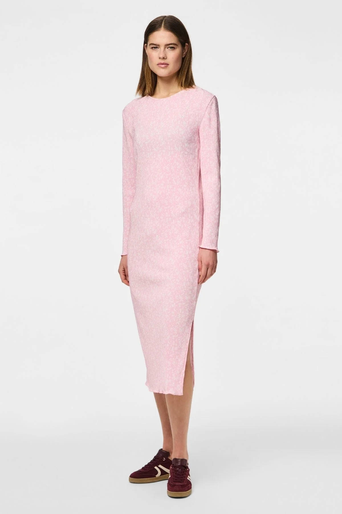 Vestido de Flora Midi - Flor de Spoonbill Roseate