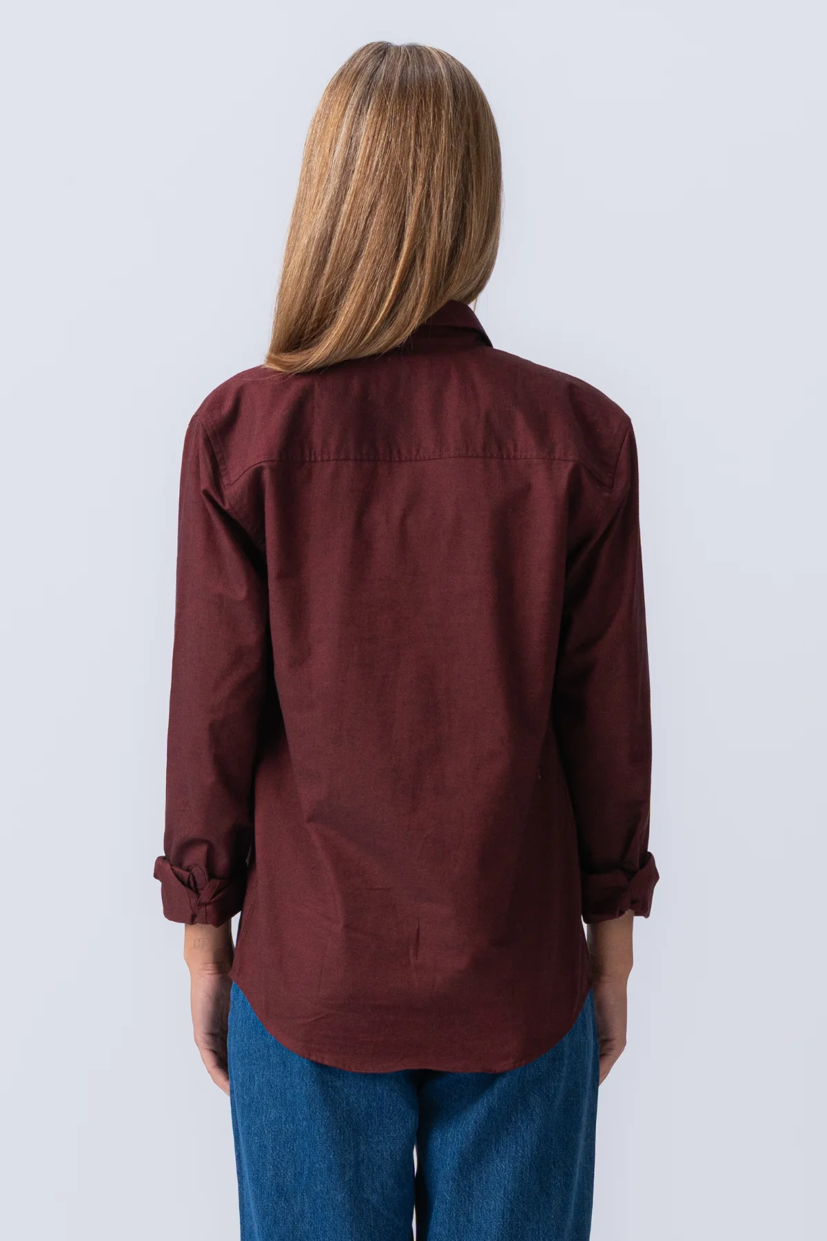 Boyfriend Oxford Shirt - Borgoña - Imagen 6