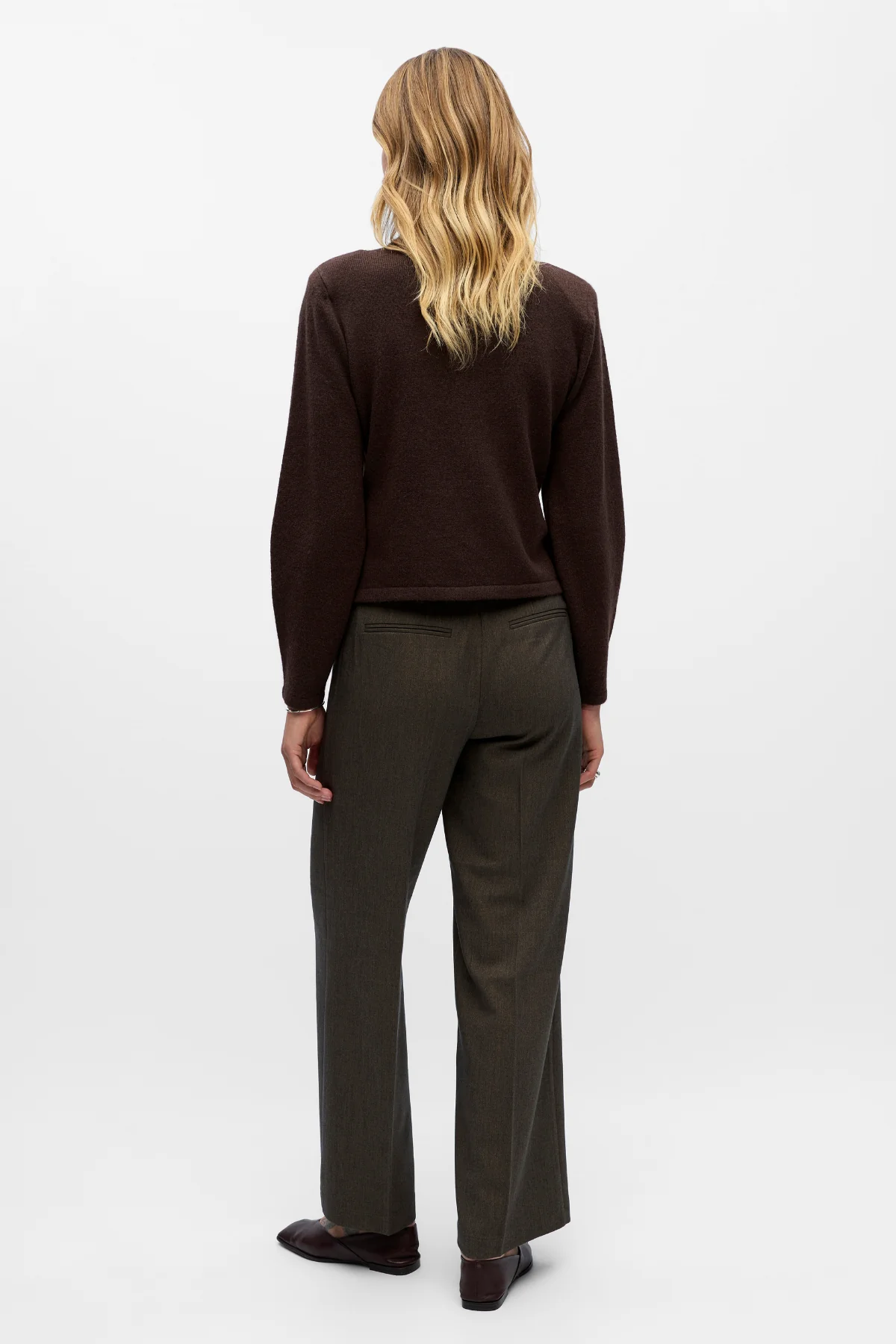 Cárdigan de punto de zari - Sello Brown Melange - Imagen 5