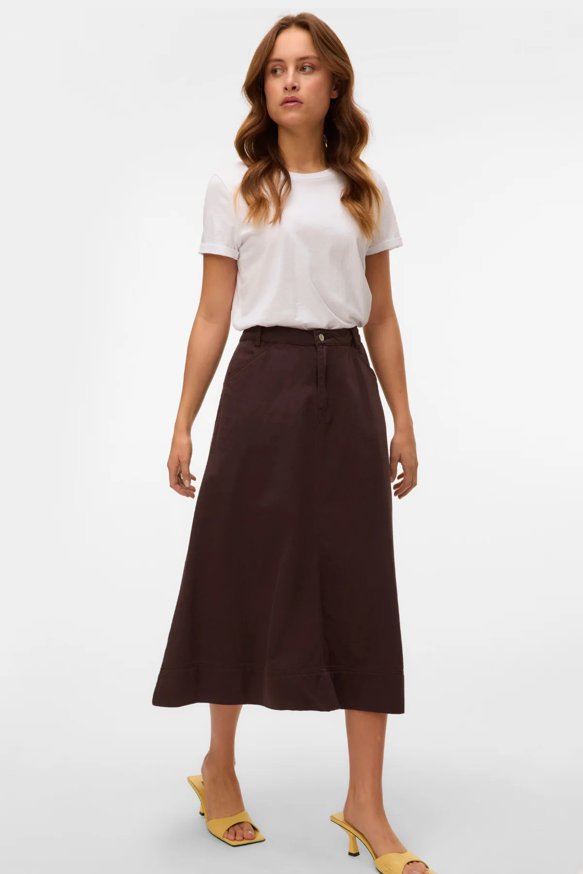 Falda de mezclilla de color Filia - Torte de chocolate - Imagen 4