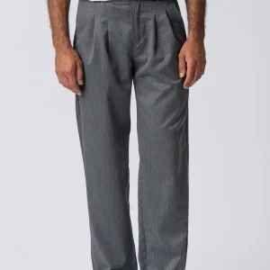 Traje ancho plisado Pants - Gris claro