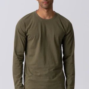 Camiseta básica de manga larga-Green del ejército
