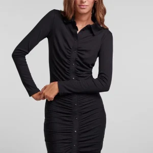 Vestido de manga larga norma - negro