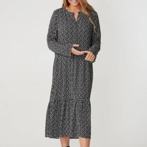 Vestido de manga larga de Anna - Negro