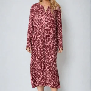 Vestido de manga larga de Anna - tomate seco