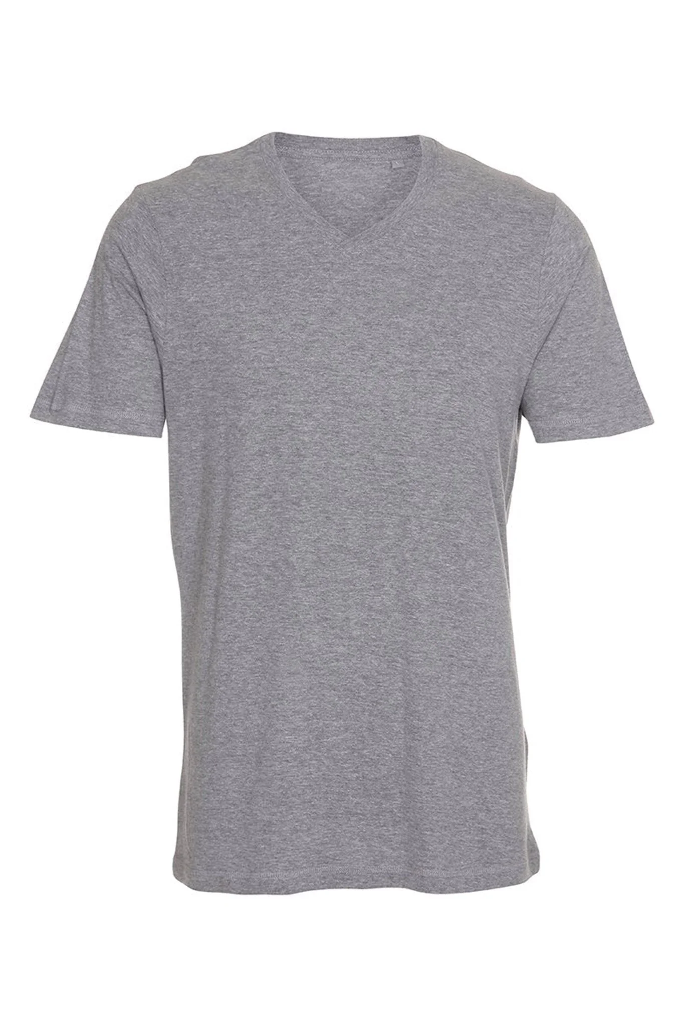 Basic Camiseta con cuello de pico - Gris Oxford - Imagen 5