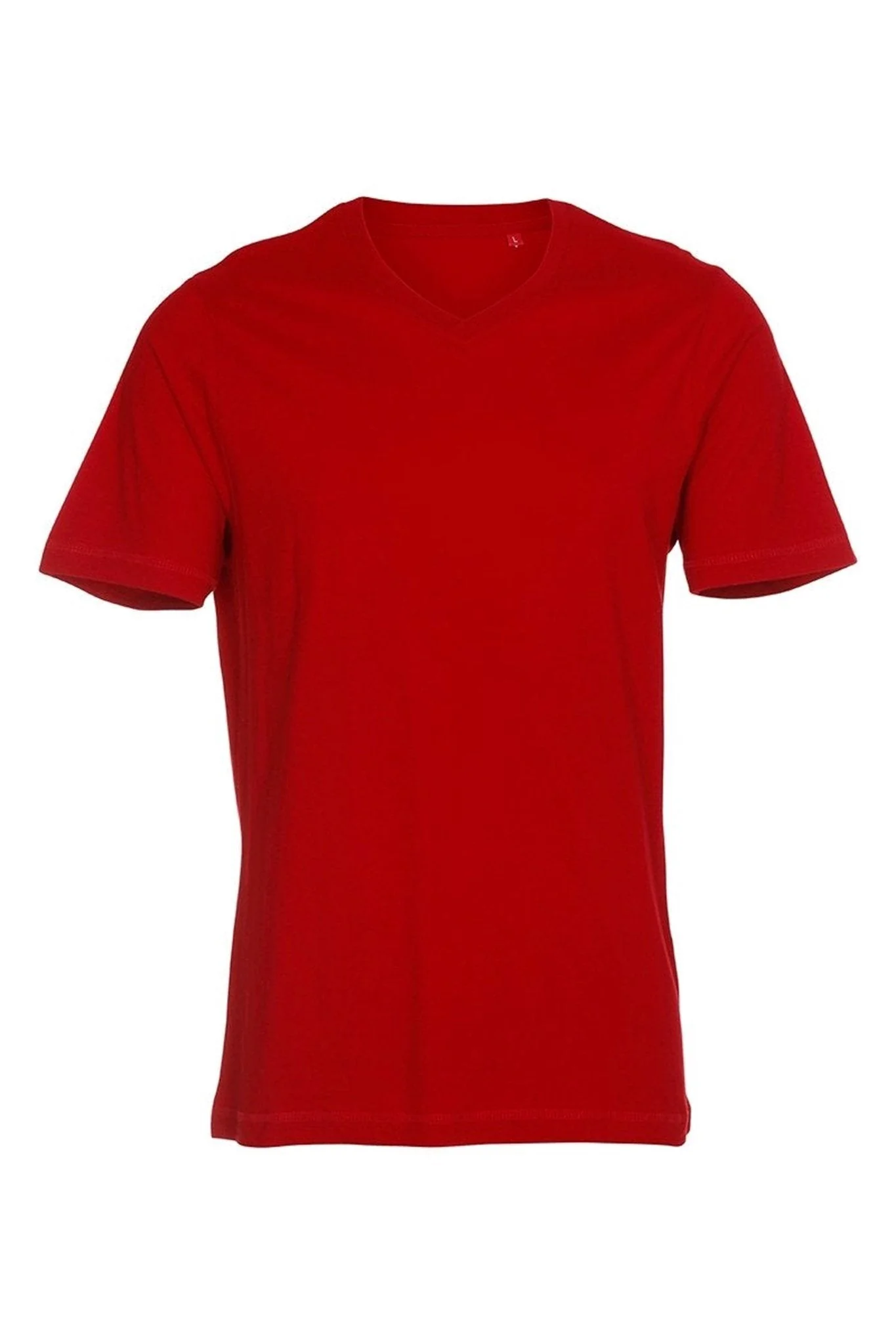 Basic Camiseta con cuello de pico - Rojo - Imagen 6